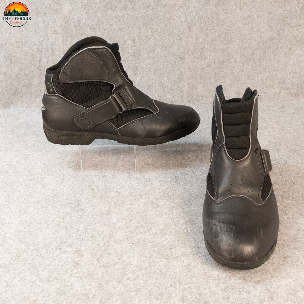 Sidi Mid Performer Ankle Motorcycle Boots Black Leather Round Toe Men's Size 10